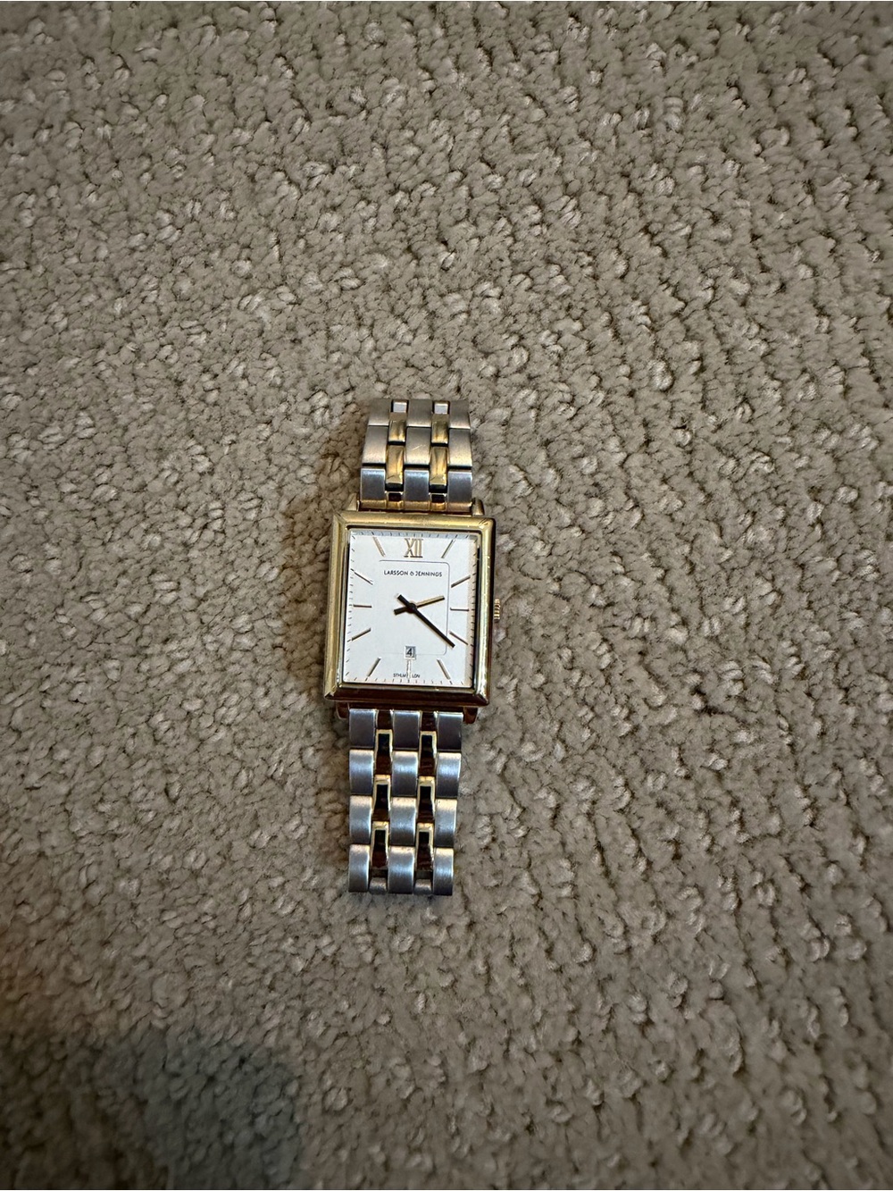 Larson & Jennings Two-Tone Rectangle Dress Watch - Silver & Gold